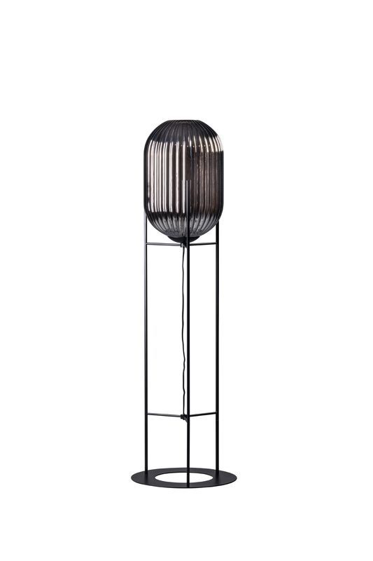 GLAZO vloerlamp m.zw./glas smoke H45xB20cm