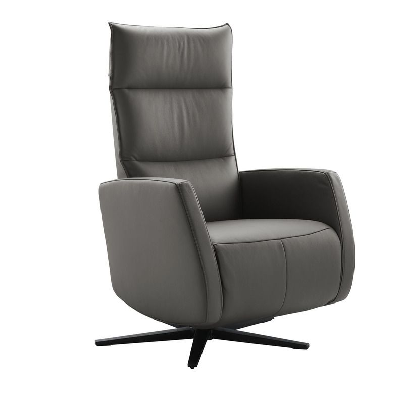 Relaxfauteuil Gearda met sta-op XS antraciet leer