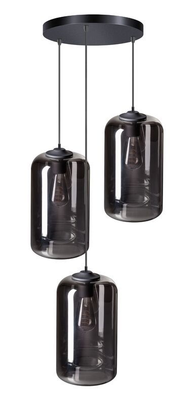 Hanglamp Jaro zwart smoke