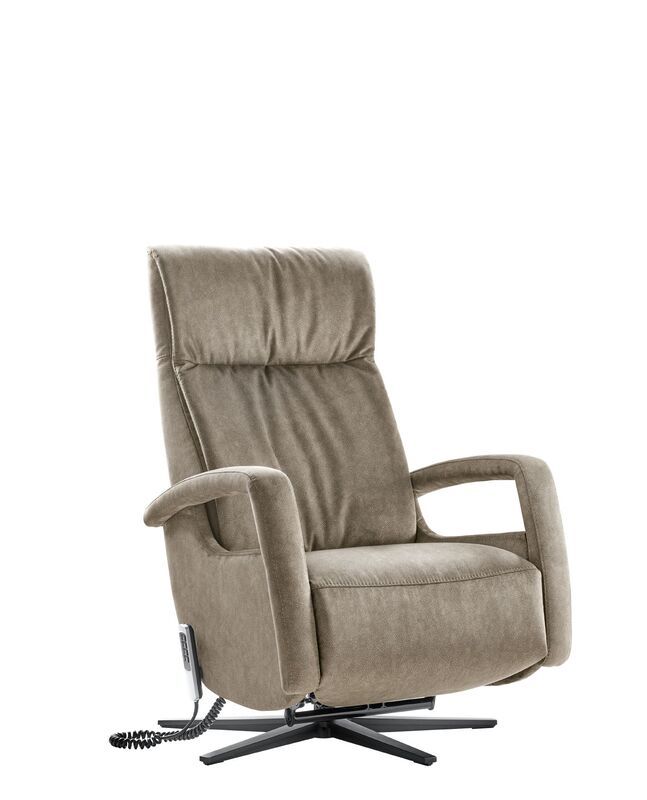 Relaxfauteuil Lerira met sta-op XS microleder bruin