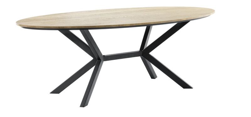 Eettafel Larente ovaal bruin/metaal 220x120cm