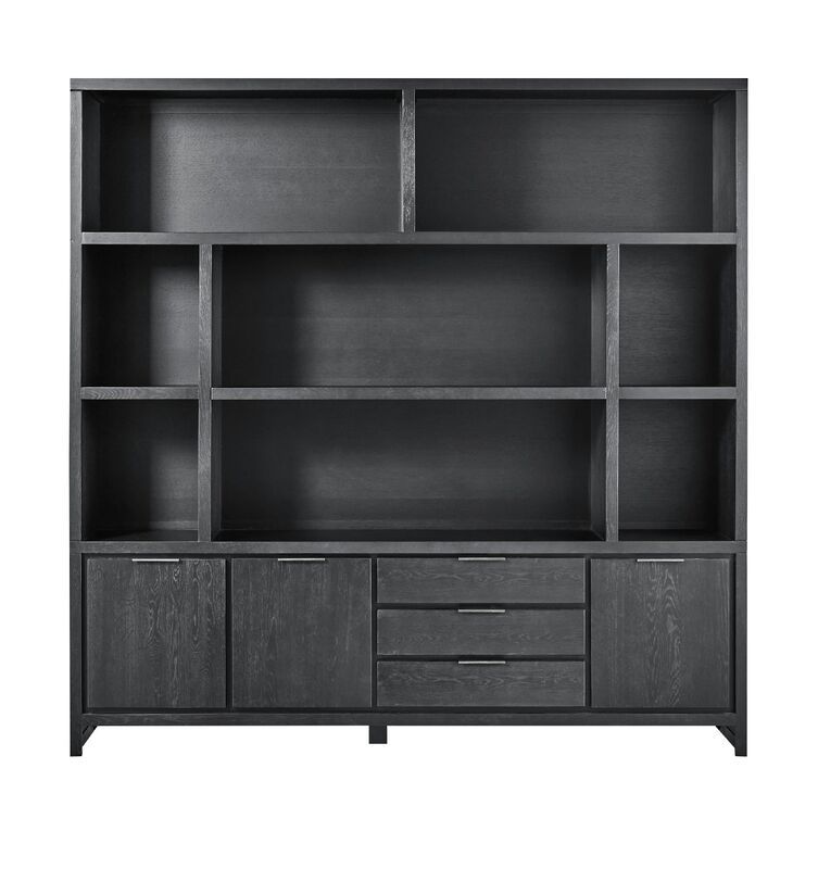 TV-Meubel/Boekenkast Lentaro eikenhout zwart