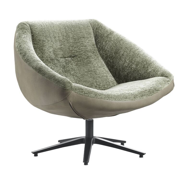 Fauteuil Rondo groen/groen Leer