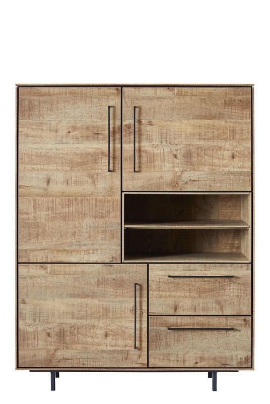 Opbergkast Rianta houtstructuur/metaal