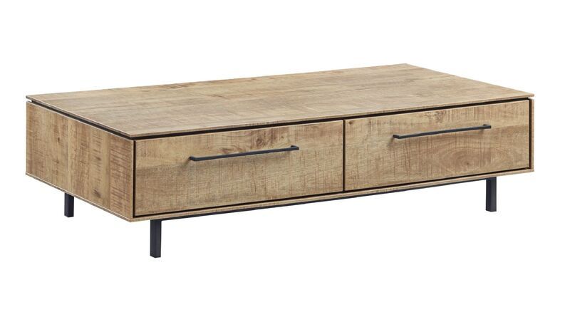 Salontafel Rianta houtstructuur/metaal