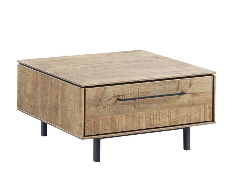 Bijzettafel Rianta houtstructuur/metaal