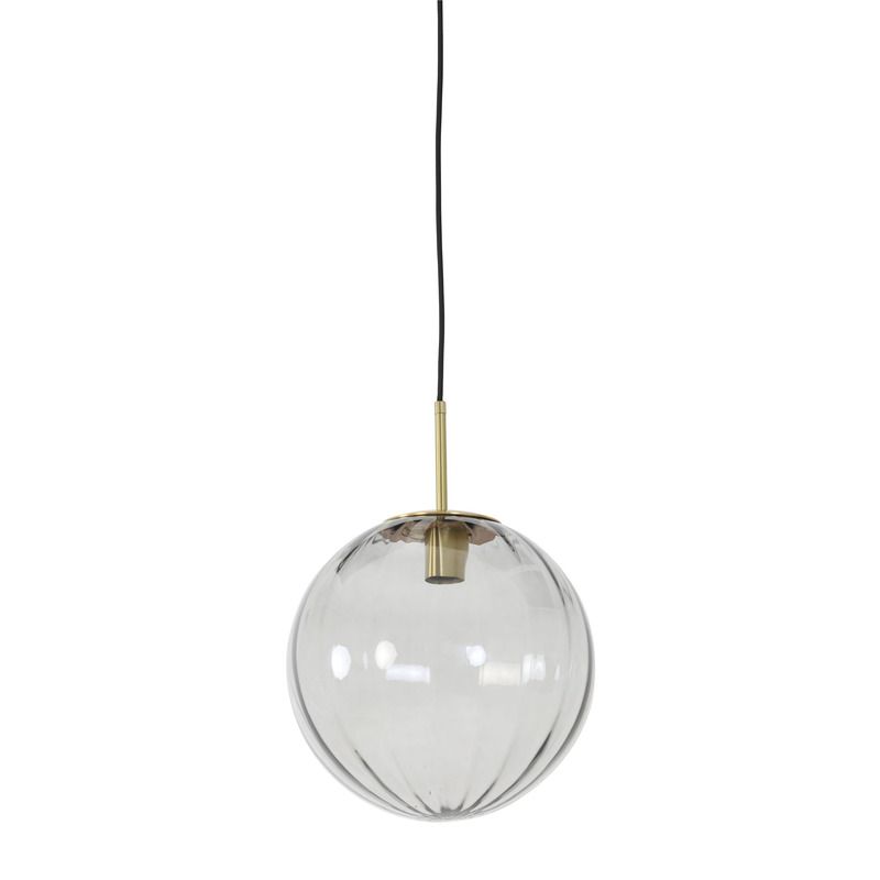Hanglamp Magdala glas lichtgrijs rond 30