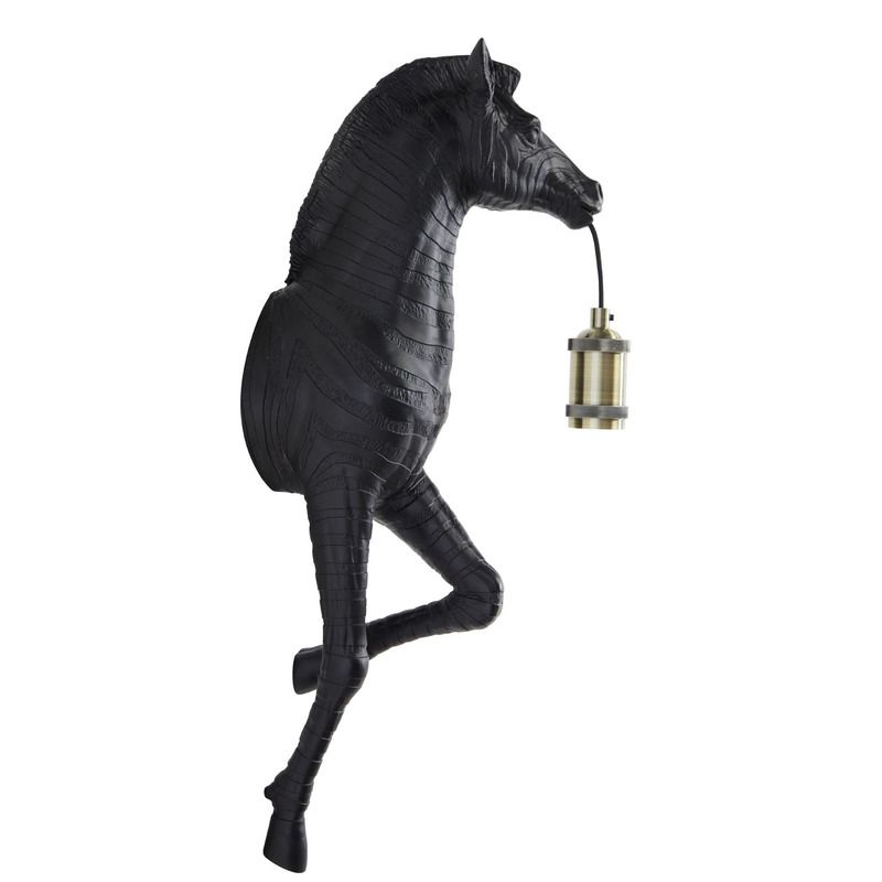 Wandlamp Zebra mat zwart