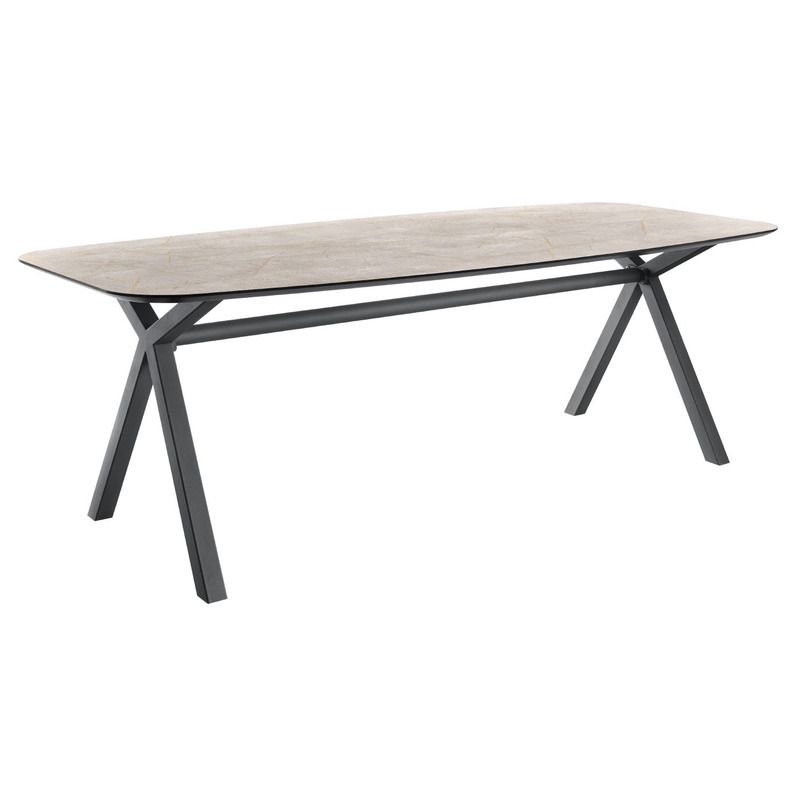 Eettafel Canarias tonvormig HPL brons 220x100cm