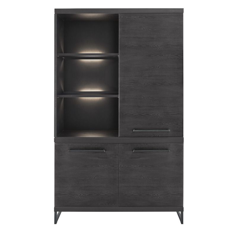 Opbergkast Formia houtstructuur zwart