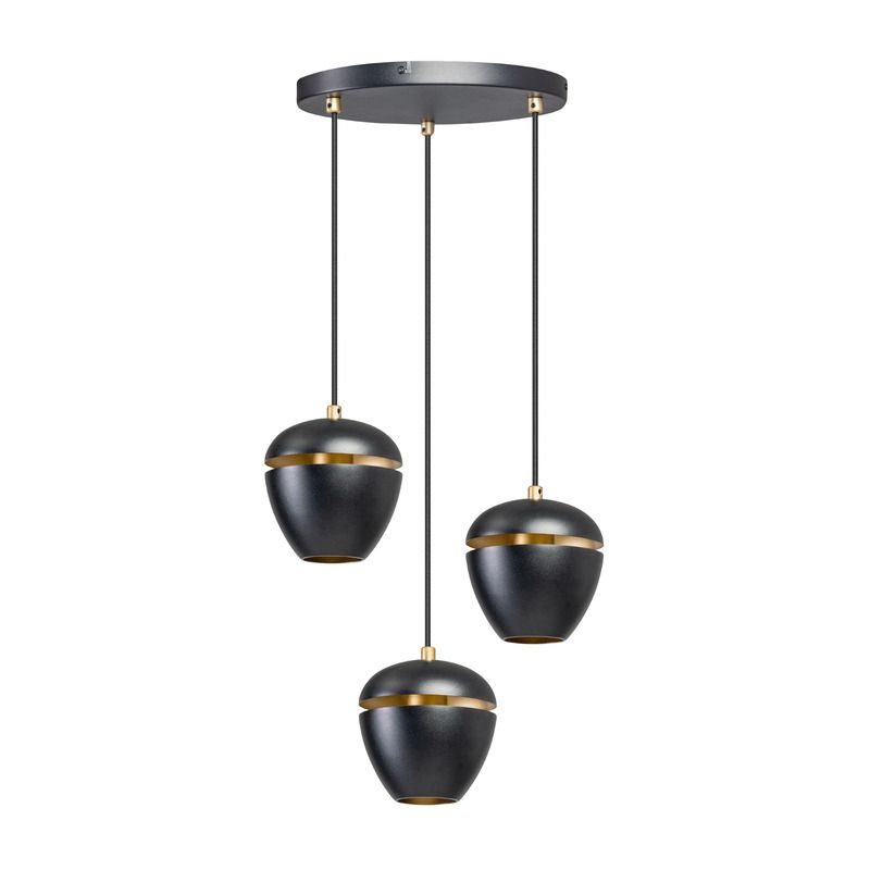 Hanglamp Cleiro zwart messing