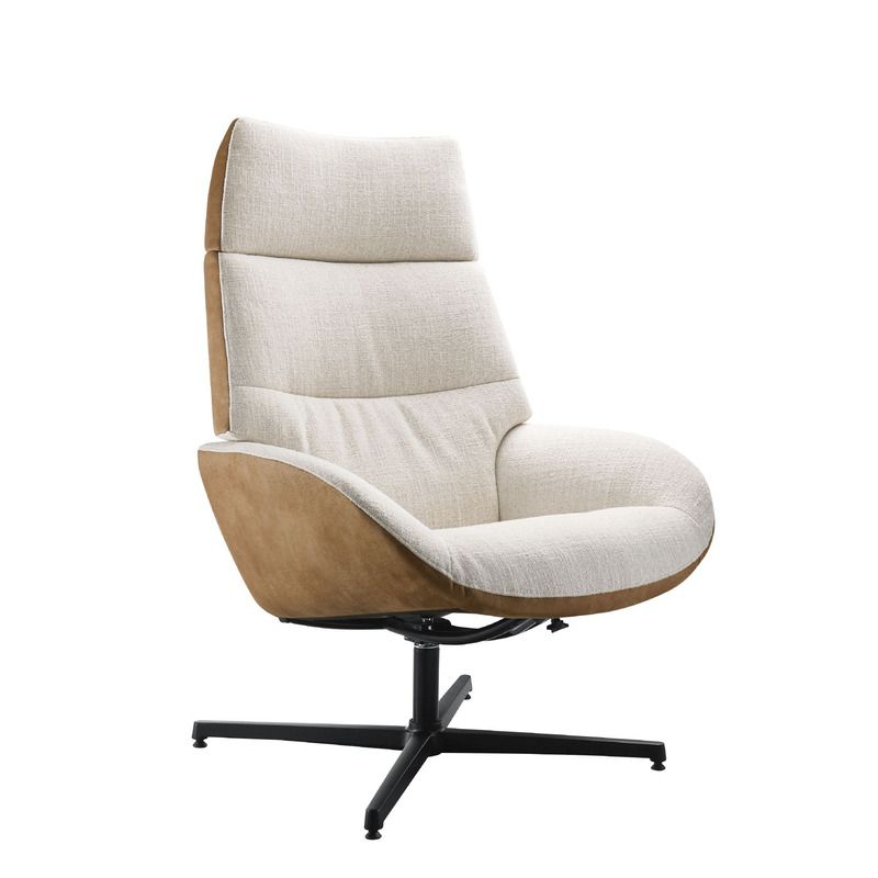 Fauteuil Erola beige bruin microleder