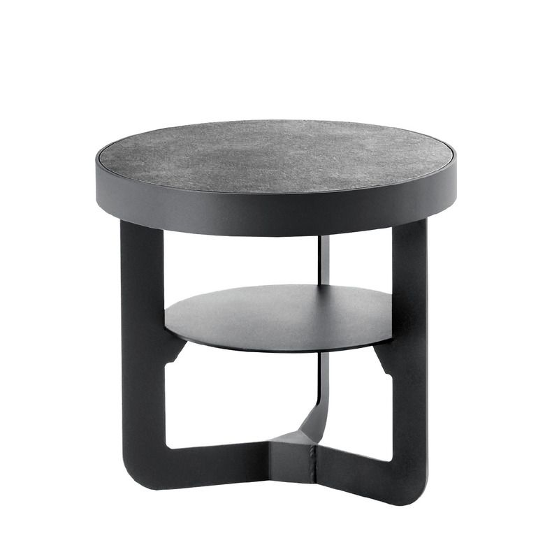 Bijzettafel Doumari HPL steen rond 40cm