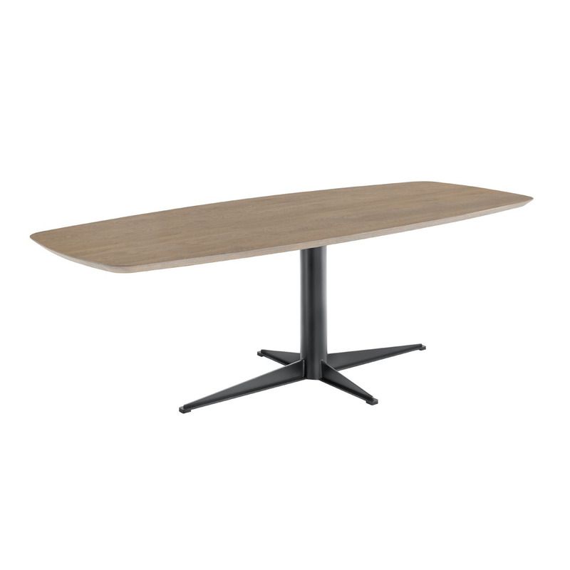 Eettafel Taranto eikenhoud turf tonvormig 260x100cm