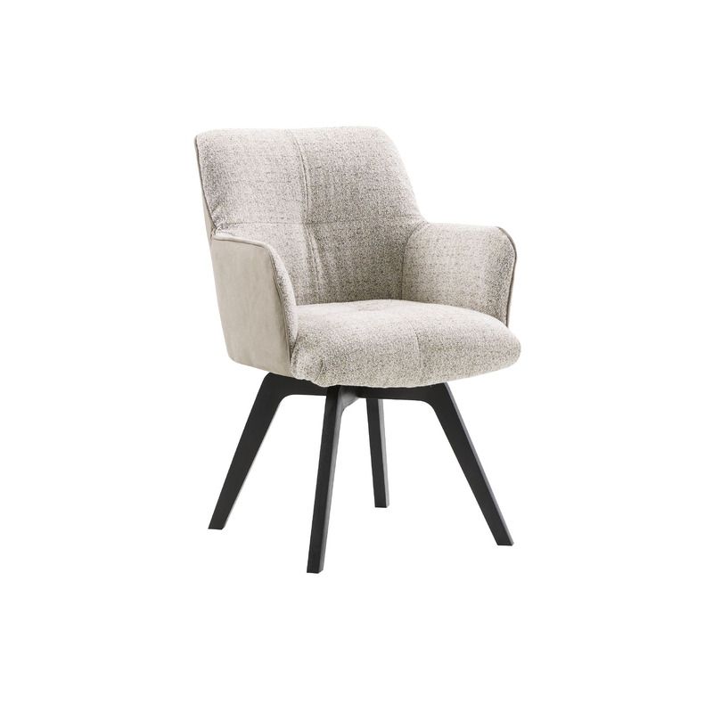 Eetkamerstoel Trentia grijs stof grijs microleder