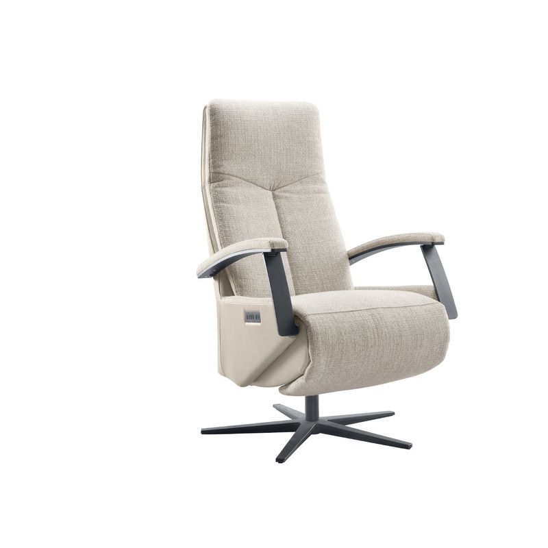Relaxfauteuil Pantoli S lichtgrijs stof leer