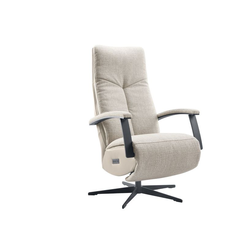 Relaxfauteuil Pantoli M lichtgrijs stof leer