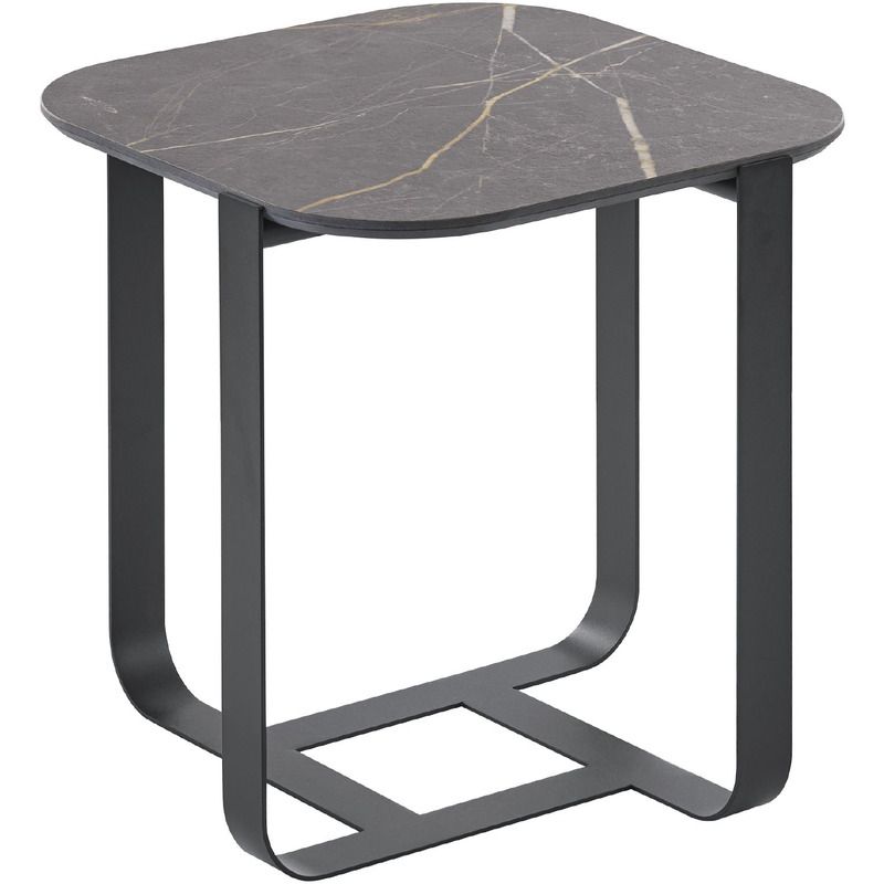 Salontafel Monzunio HPL marmer zwart vierkant 40x40cm