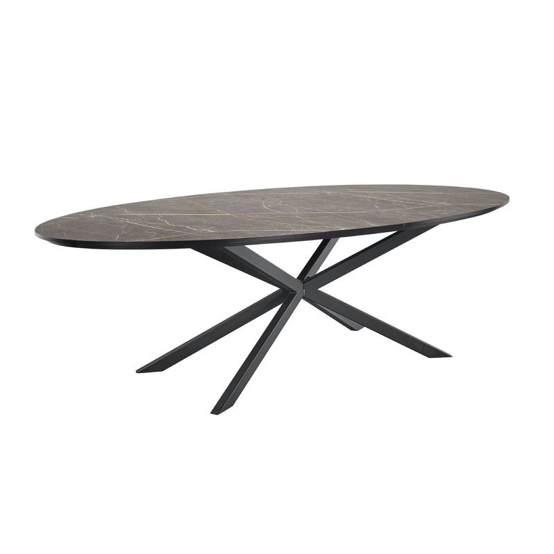 Eettafel Comani ovaal marble bromo 220x120cm