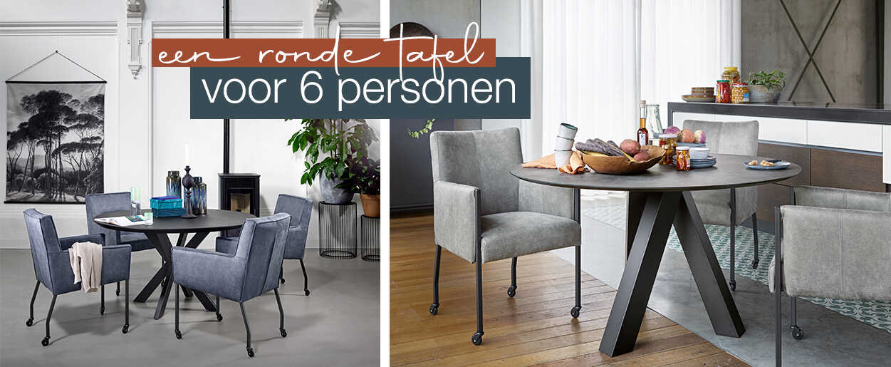 Een ronde tafel voor 6 personen