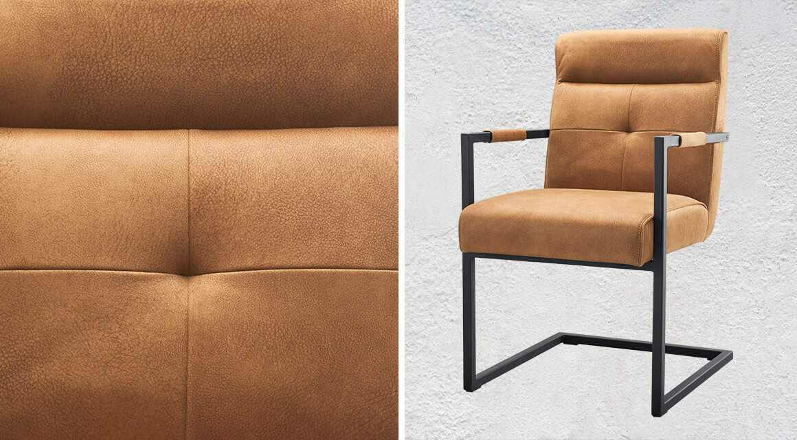 Eetkamerstoel cognac Jernio