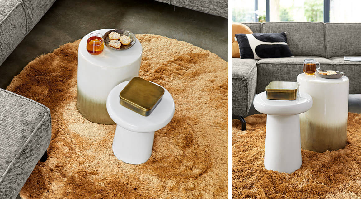 Bijzettafel marmerlook 