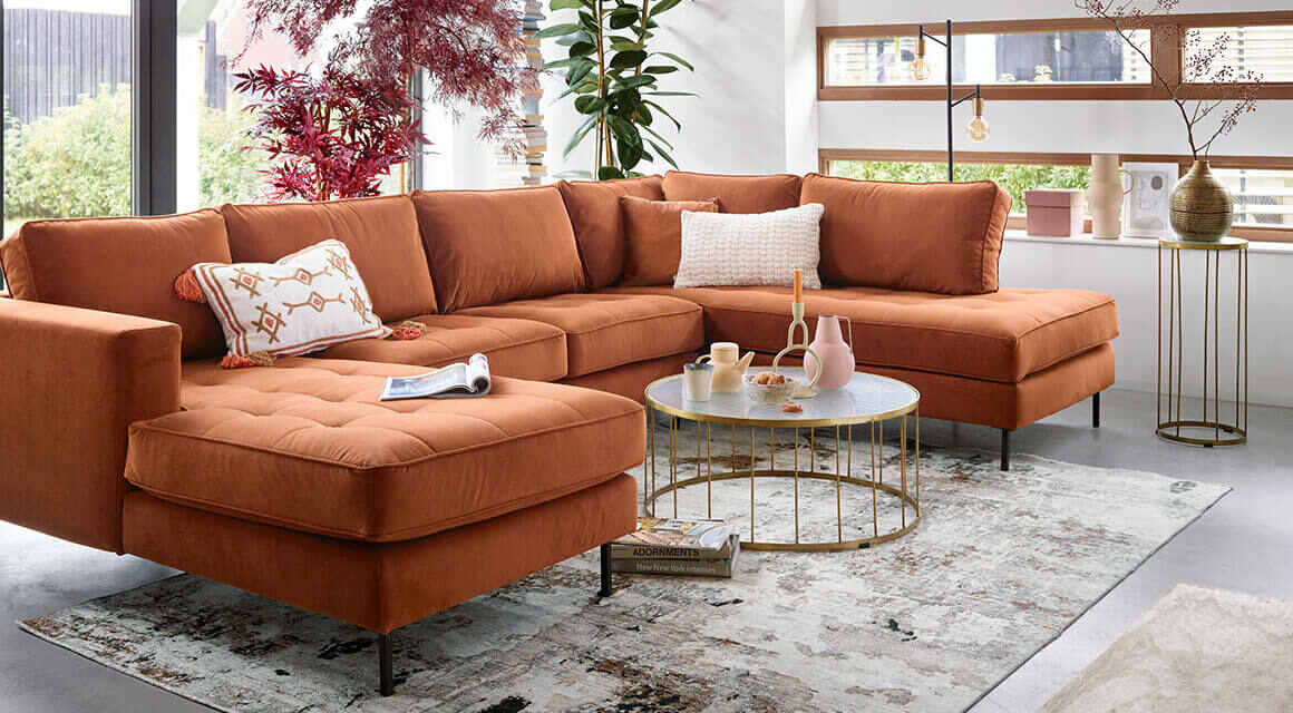 Delora hoekbank koper