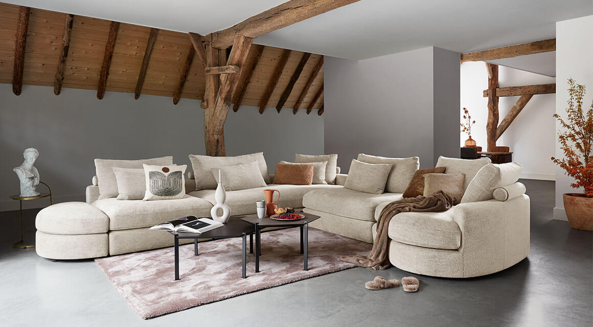 Hoekbank met ronde elementen Nomanti