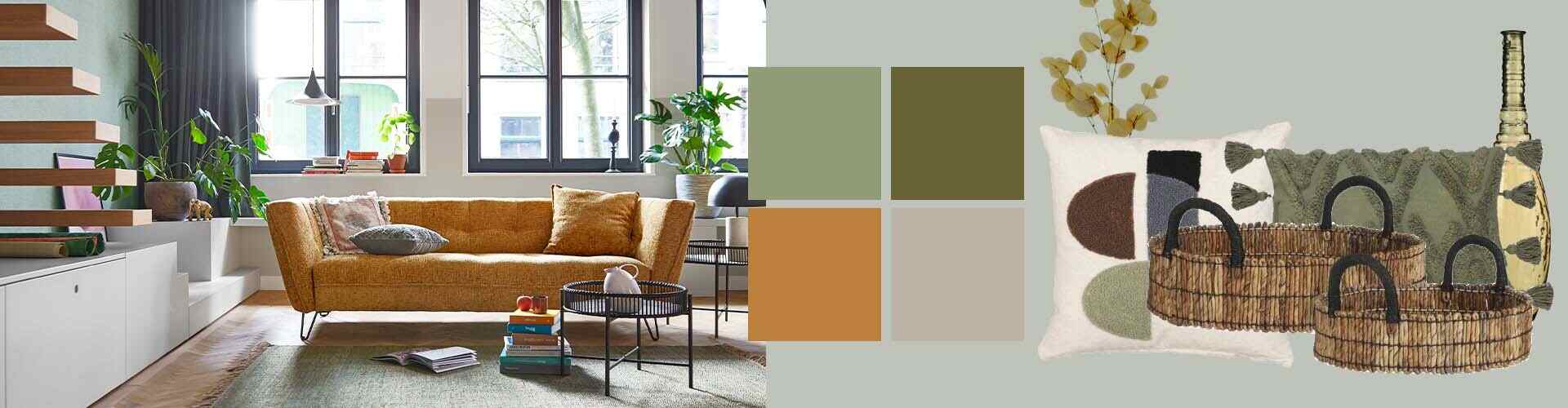 Okergeel met groen combineren