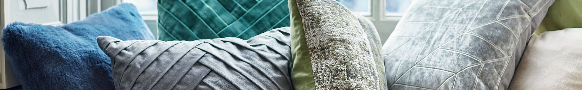 Woonkussens blauw groen