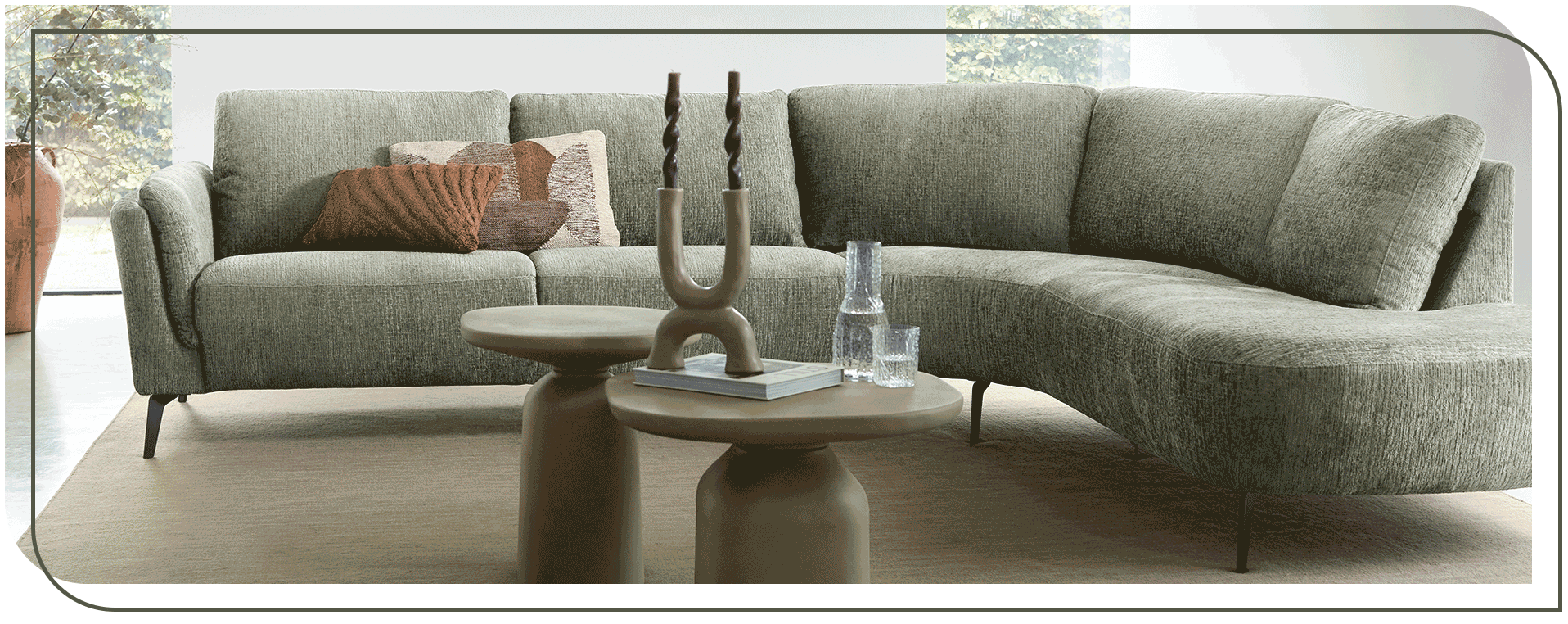 Groene hoekbank Harina - INHOUSE