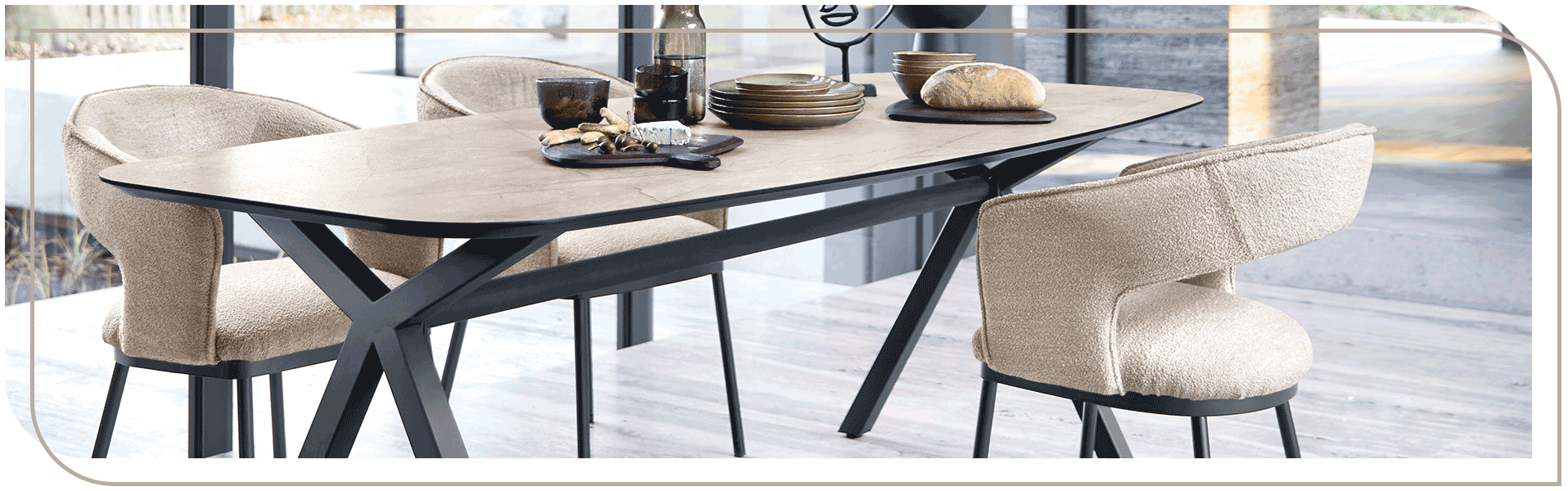 Modern wonen - Eetkamerstoel Linna en tafel Canarias - INHOUSE