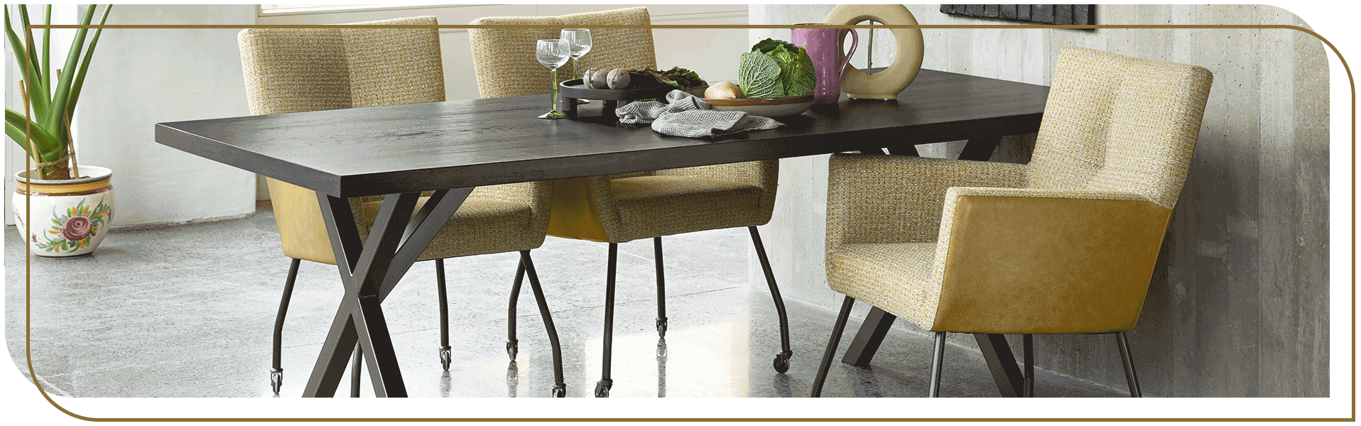 Modern wonen - Eettafel Taranto en eetkamerstoel Mento - INHOUSE