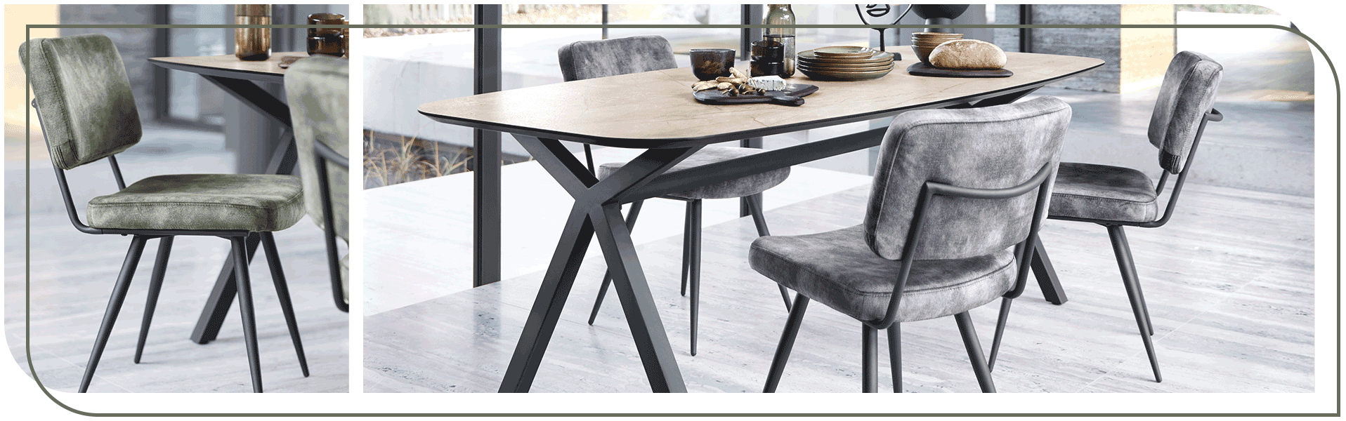 Stoelen onder 200 euro - Stoel Cardina en eettafal Canarias - INHOUSE