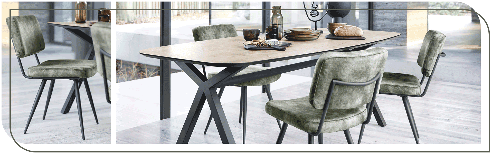 Stijlvol en tijdloos - Stoel Cardina en tafel Canarias - INHOUSE