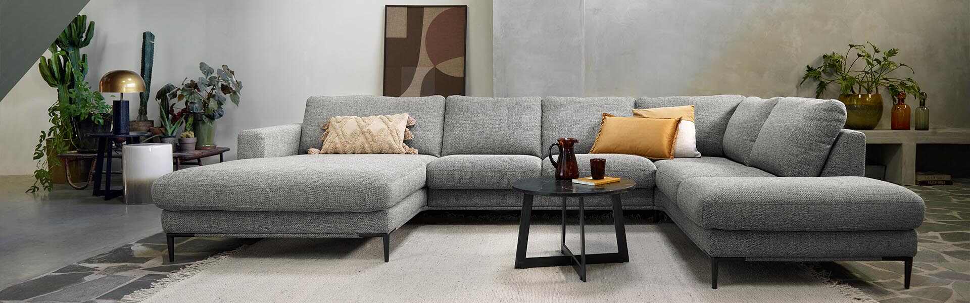 Grijs combineren met grijs hoekbank